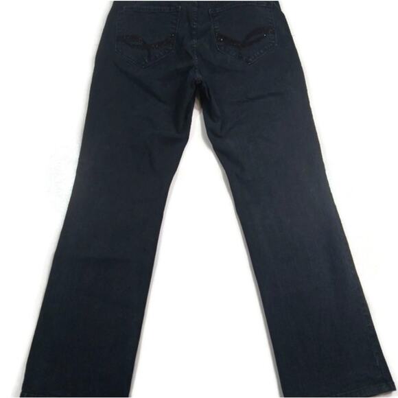 J240 NYDJ 11" Rise Antique Black Straight Leg size 14P - Picture 4 of 8